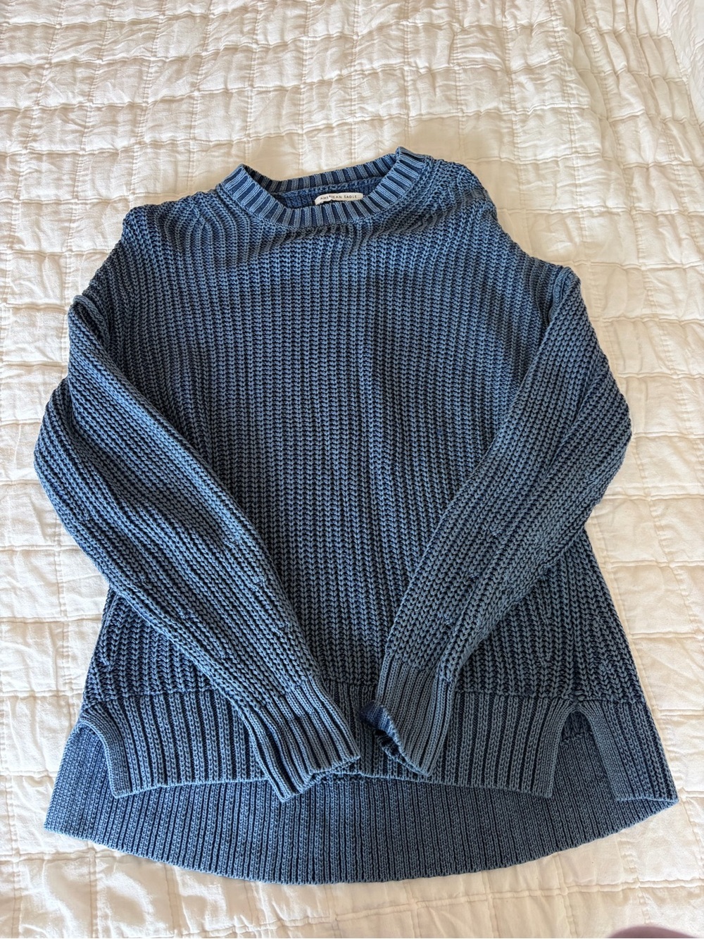 American Eagle Outfitters Slate Blue Knit Crew Sweater